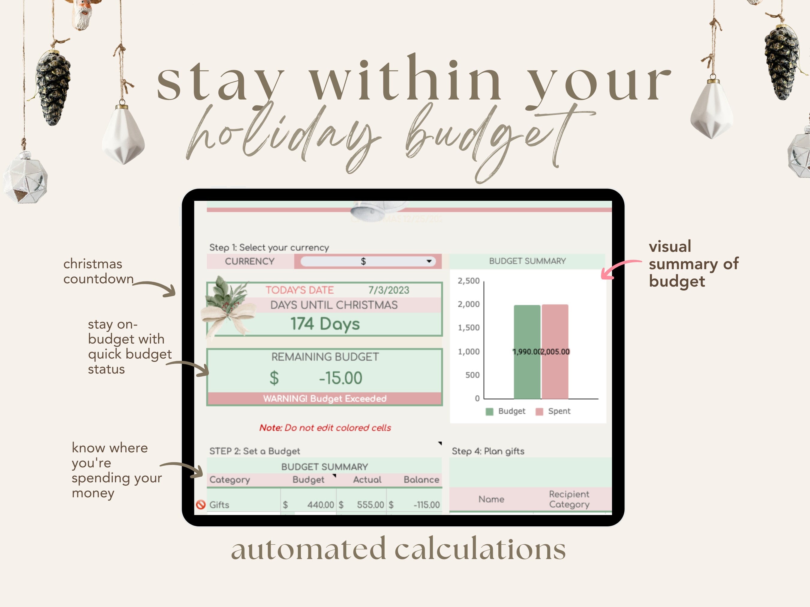 Christmas Planner - Gifts Tracker & Budget